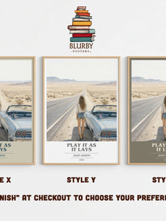 Play It as It Lays book cover print in frame leaning in hallway – literary fiction wall art