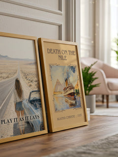 Play It as It Lays watercolour print framed by window – literary home decor