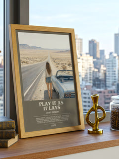 Play It as It Lays bookish print framed by window – literary home decor