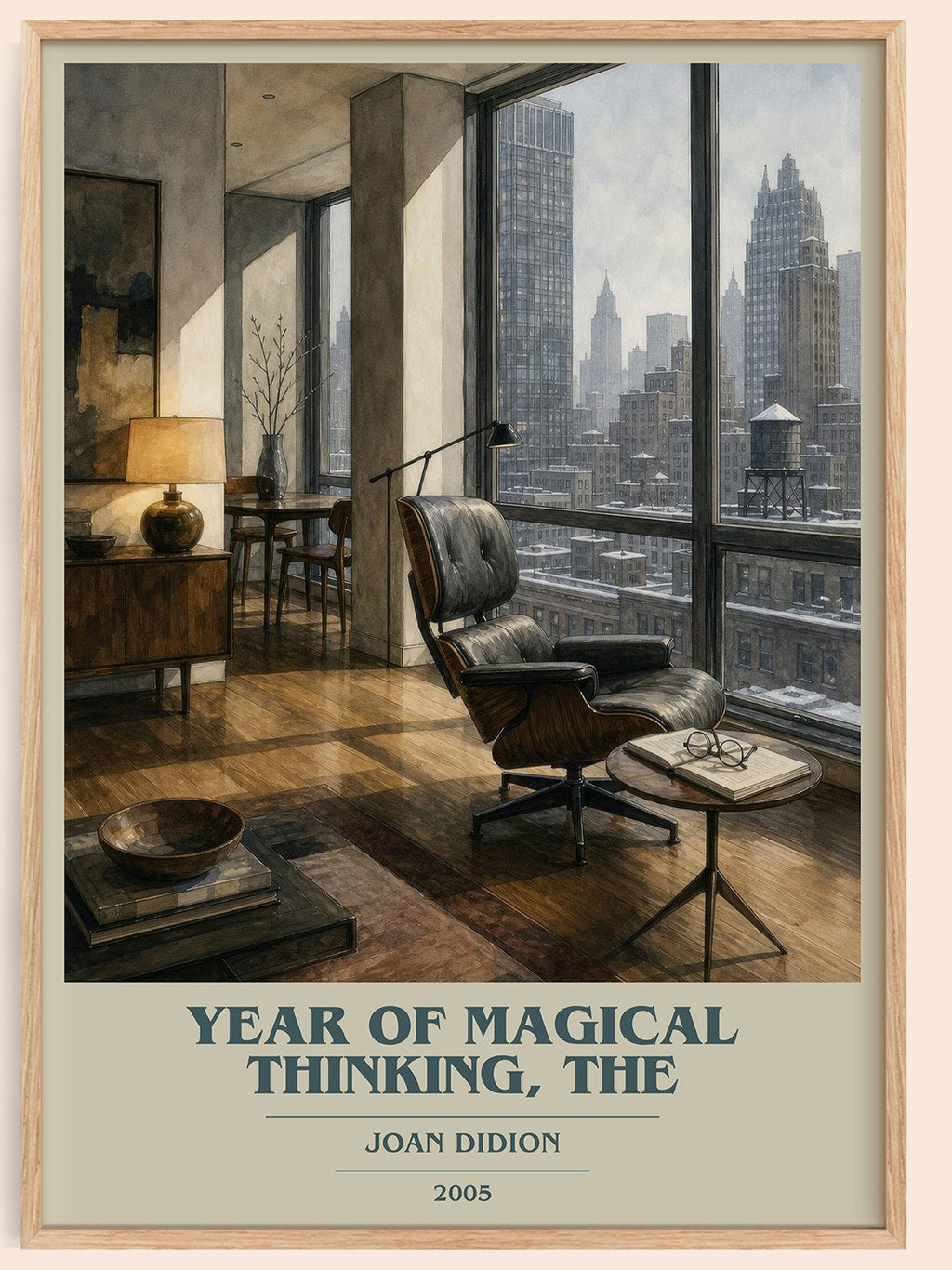 Year of Magical Thinking, The book cover book poster by Joan Didion – framed literary art print