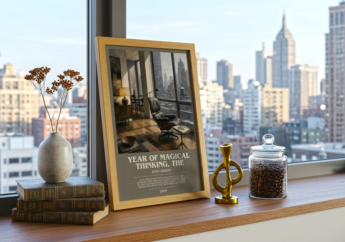 Year of Magical Thinking, The bookish print framed by window – literary home decor
