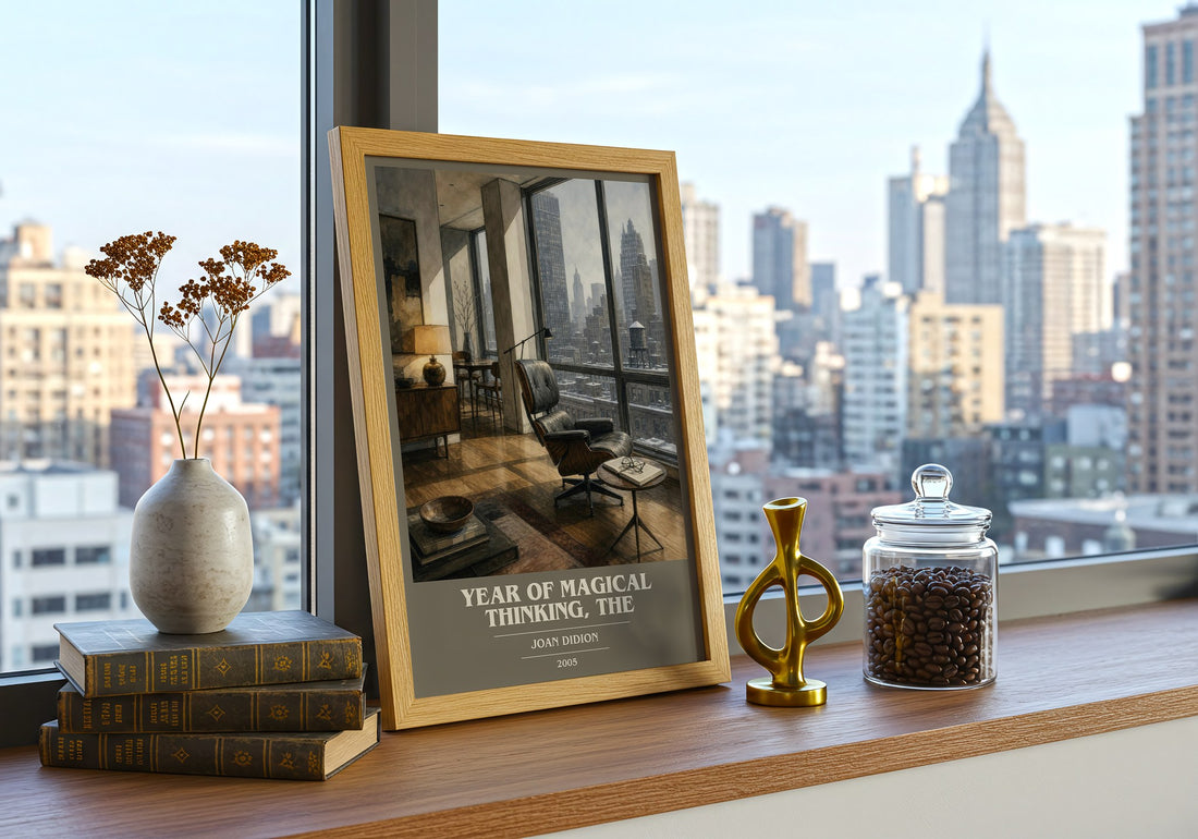 Year of Magical Thinking, The book cover print framed by window – literary home decor