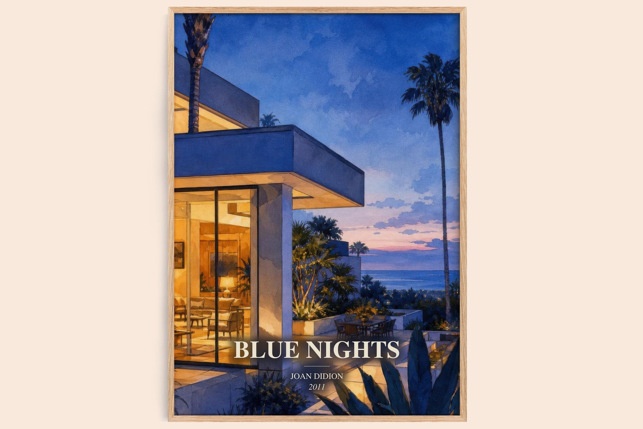 Blue nights Book Watercolour Illustration by Joan Didion