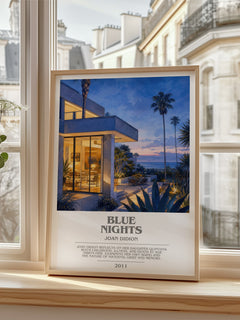 Blue nights bookish poster colour and style options – Joan Didion book art