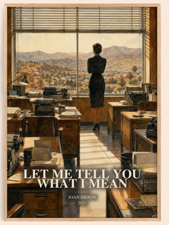 Let Me Tell You What I Mean watercolour book poster by Joan Didion – framed literary art print