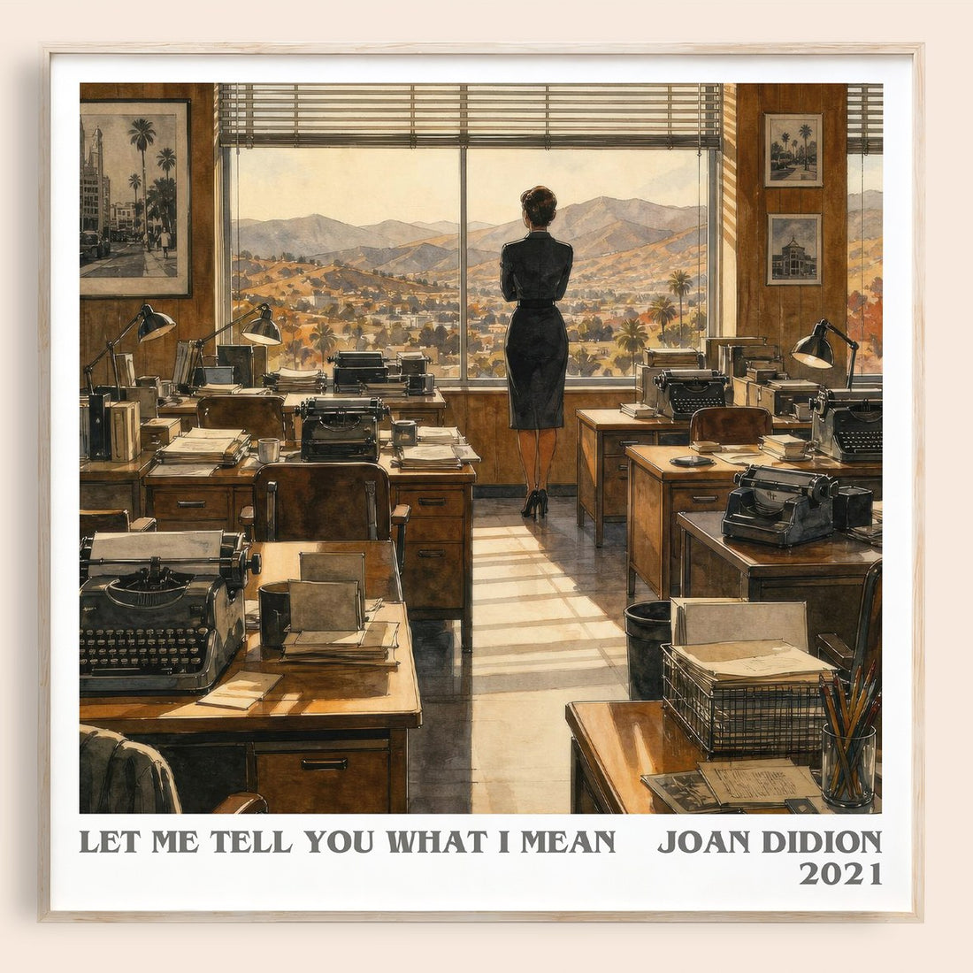 Let Me Tell You What I Mean literary book poster by Joan Didion – framed literary art print