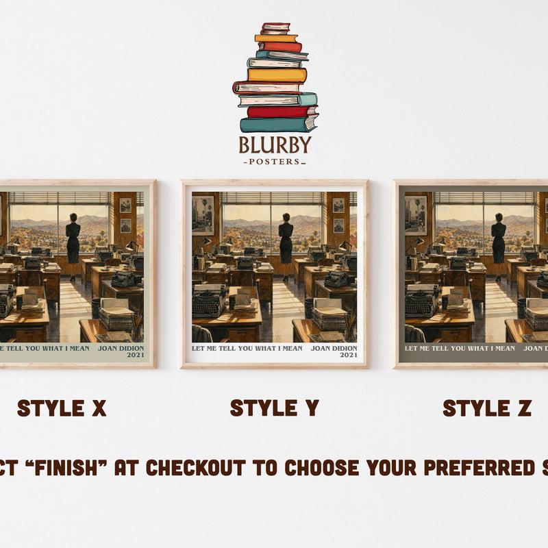 Let Me Tell You What I Mean literary print in frame leaning in hallway – non fiction wall art
