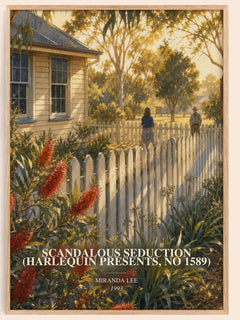 Scandalous Seduction (Harlequin Presents, No 1589) watercolour book poster by Miranda Lee – framed literary art print