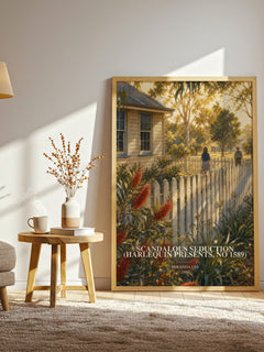 Scandalous Seduction (Harlequin Presents, No 1589) watercolour print in frame leaning in hallway – romance wall art