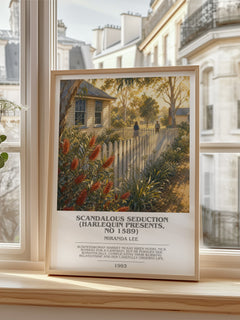 Scandalous Seduction (Harlequin Presents, No 1589) bookish poster colour and style options – Miranda Lee book art