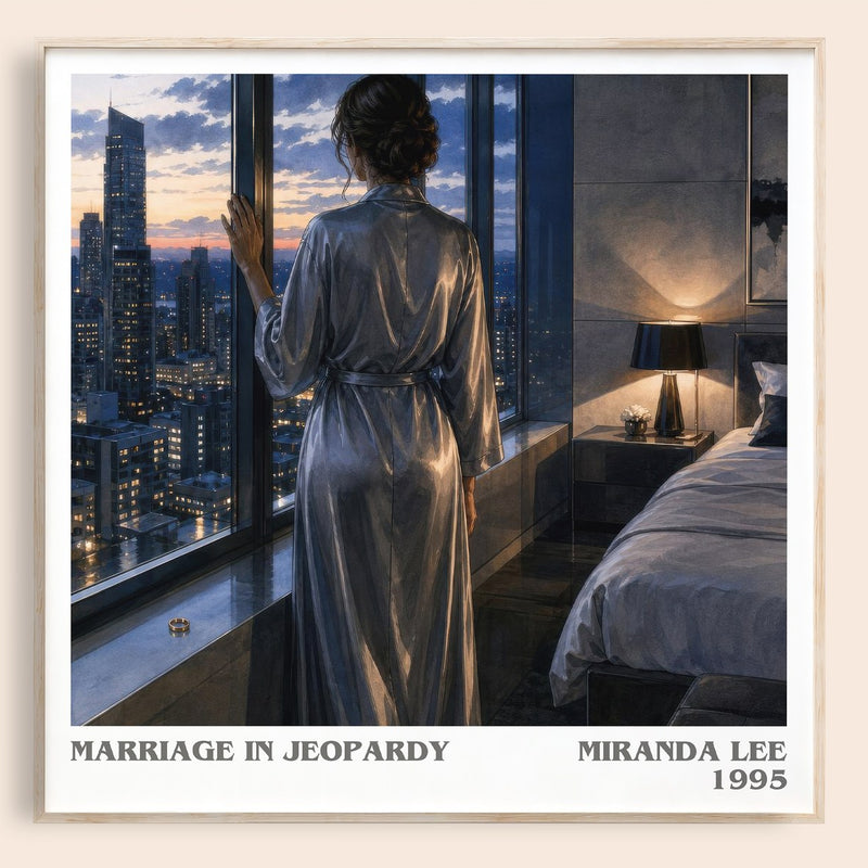 Marriage In Jeopardy literary book poster by Miranda Lee – framed literary art print
