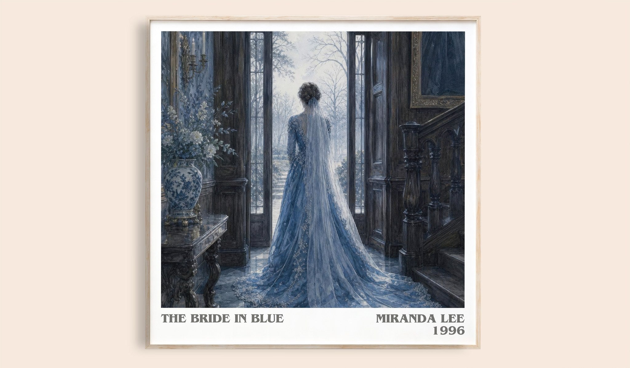 The Bride In Blue Literary Art Print by Miranda Lee
