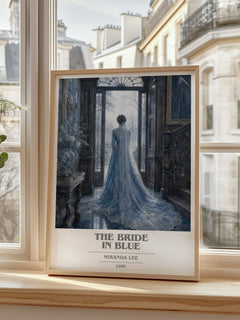 The Bride In Blue book cover poster colour and style options – Miranda Lee book art