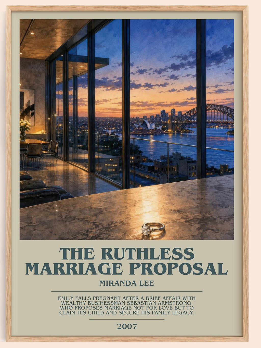 The Ruthless Marriage Proposal bookish book poster by Miranda Lee – framed literary art print