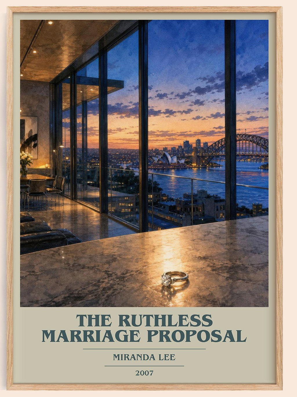The Ruthless Marriage Proposal book cover book poster by Miranda Lee – framed literary art print