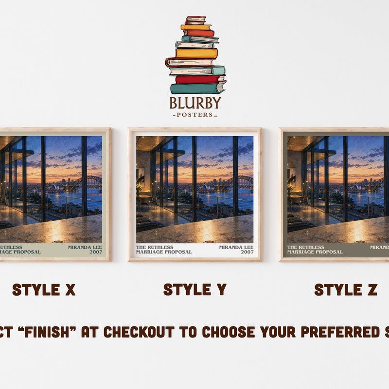 The Ruthless Marriage Proposal literary print in frame leaning in hallway – romance wall art