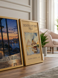 The Ruthless Marriage Proposal watercolour print framed by window – literary home decor