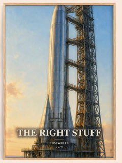 The Right Stuff watercolour book poster by Tom Wolfe – framed literary art print