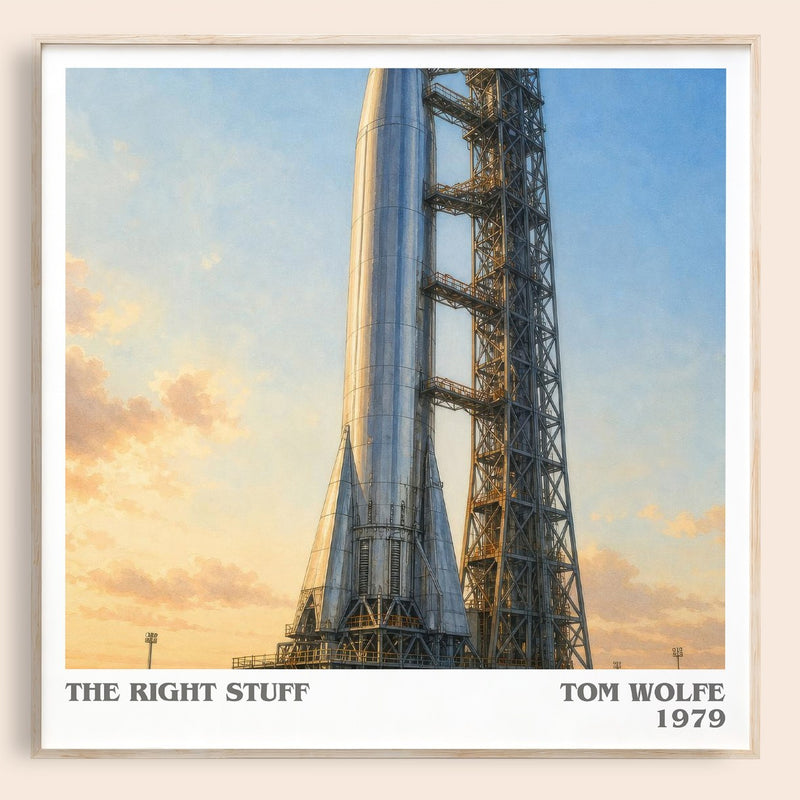 The Right Stuff literary book poster by Tom Wolfe – framed literary art print
