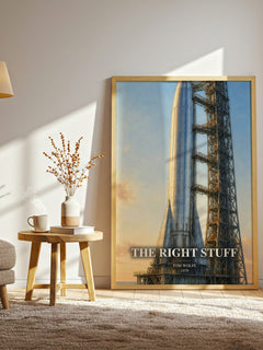 The Right Stuff watercolour print in frame leaning in hallway – non fiction wall art