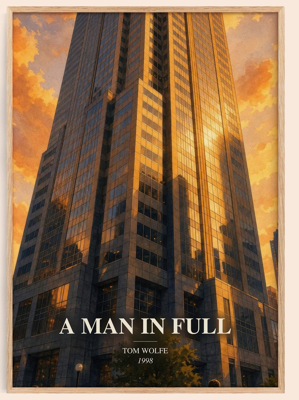 A Man in Full watercolour book poster by Tom Wolfe – framed literary art print