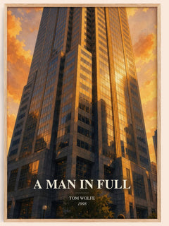 A Man in Full watercolour book poster by Tom Wolfe – framed literary art print