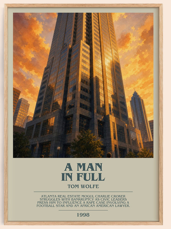 A Man in Full bookish book poster by Tom Wolfe – framed literary art print