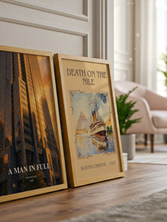 A Man in Full watercolour print framed by window – literary home decor