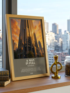 A Man in Full bookish print framed by window – literary home decor
