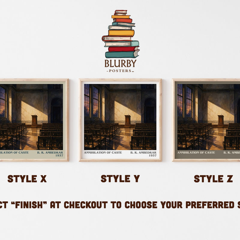 Annihilation of caste literary print in frame leaning in hallway – philosophy wall art
