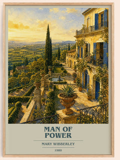 Man of power book cover book poster by Mary Wibberley – framed literary art print