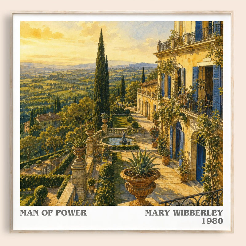 Man of power literary book poster by Mary Wibberley – framed literary art print