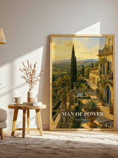 Man of power watercolour print in frame leaning in hallway – romance wall art