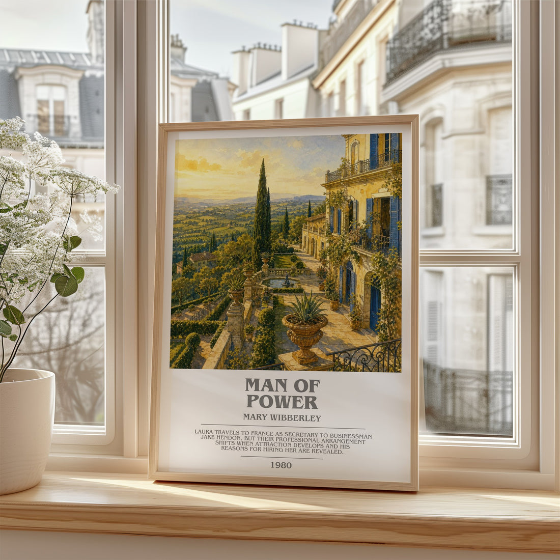 Man of power bookish poster colour and style options – Mary Wibberley book art