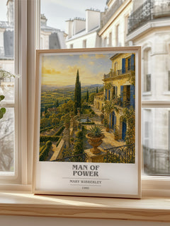 Man of power book cover poster colour and style options – Mary Wibberley book art