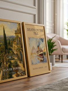 Man of power watercolour print framed by window – literary home decor