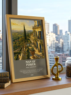 Man of power bookish print framed by window – literary home decor