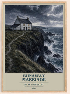 Runaway marriage book cover book poster by Mary Wibberley – framed literary art print
