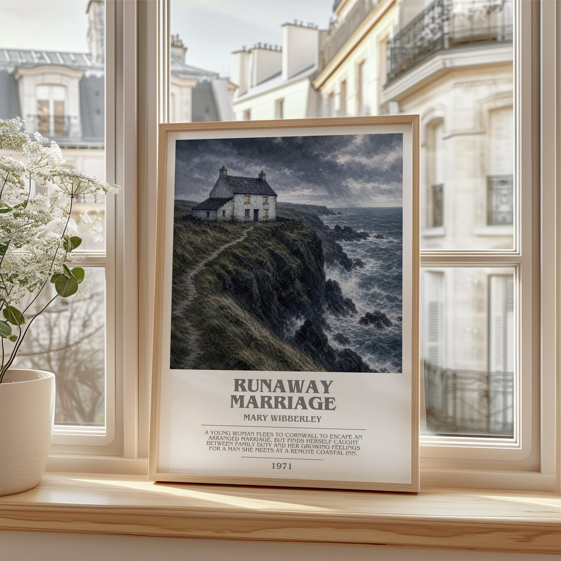 Runaway marriage bookish poster colour and style options – Mary Wibberley book art