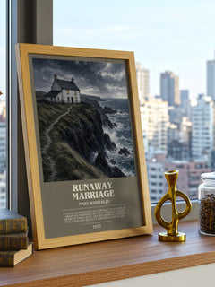Runaway marriage bookish print framed by window – literary home decor