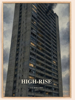 High-Rise watercolour book poster by J. G. Ballard – framed literary art print