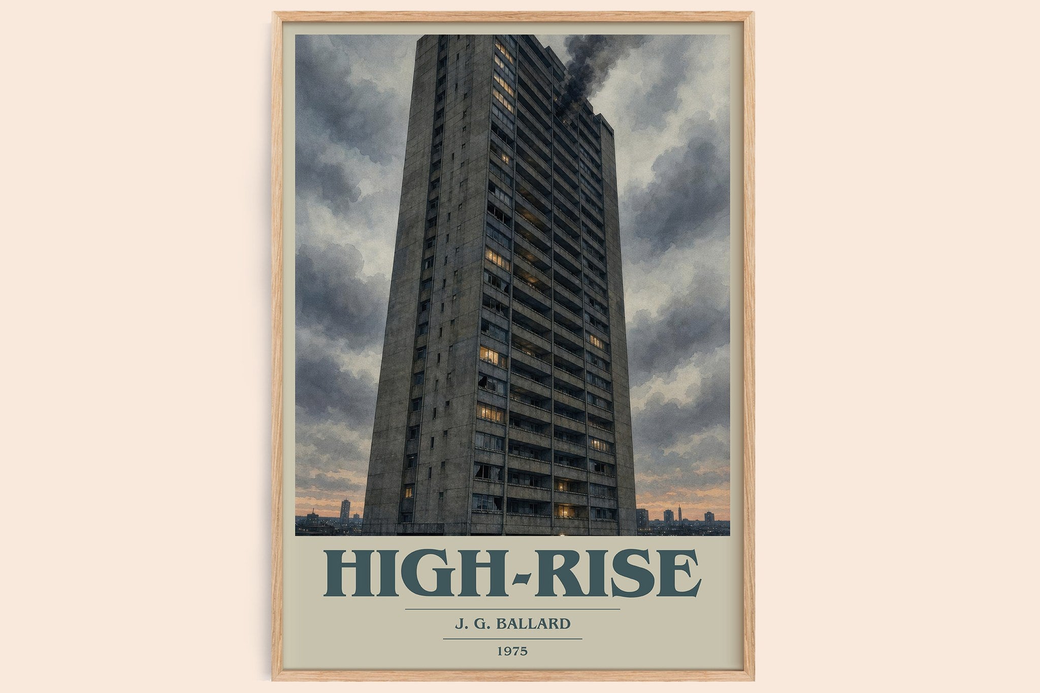 High-Rise Book Cover Poster by J. G. Ballard