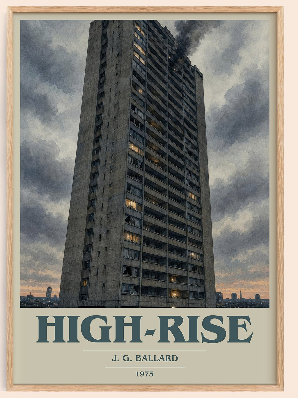 High-Rise book cover book poster by J. G. Ballard – framed literary art print