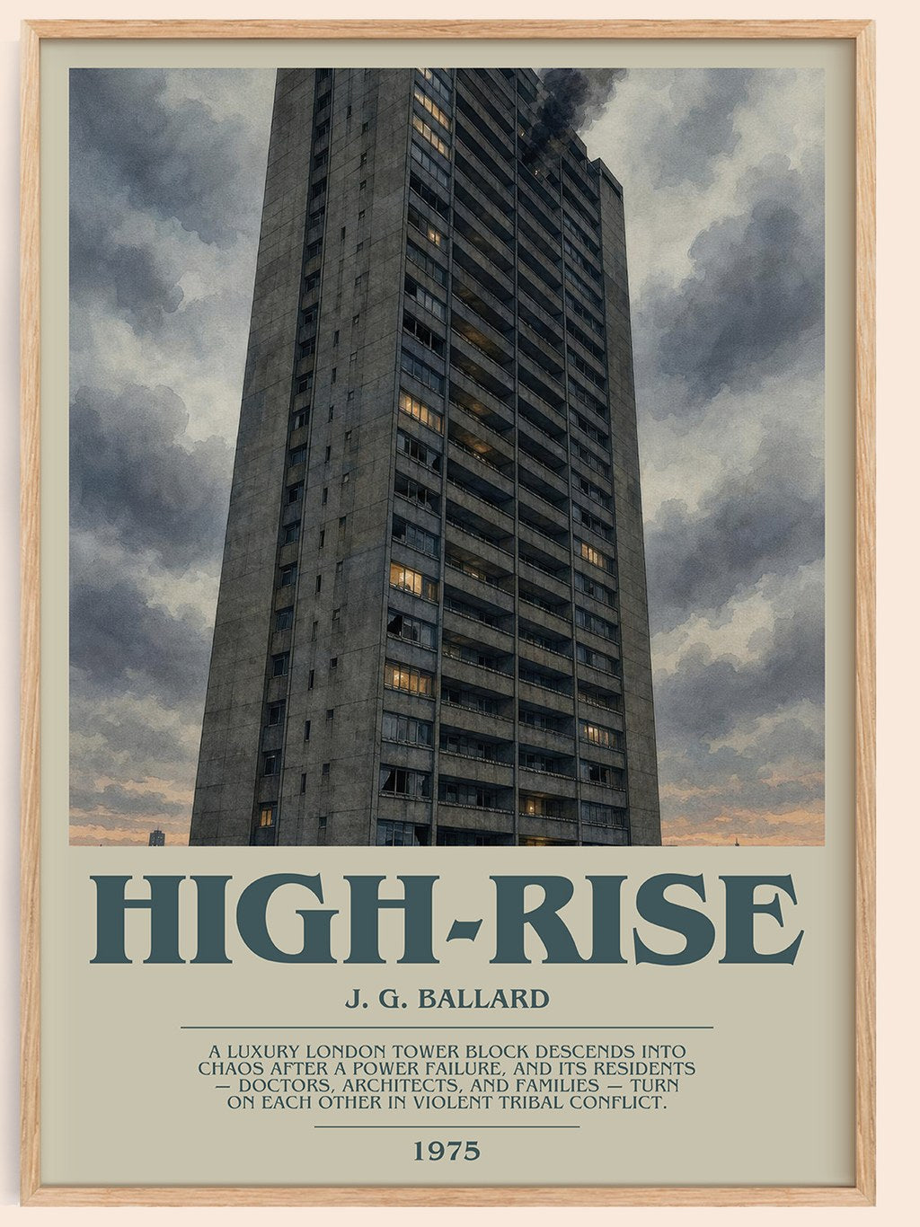 High-Rise bookish book poster by J. G. Ballard – framed literary art print