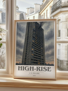 High-Rise book cover poster colour and style options – J. G. Ballard book art