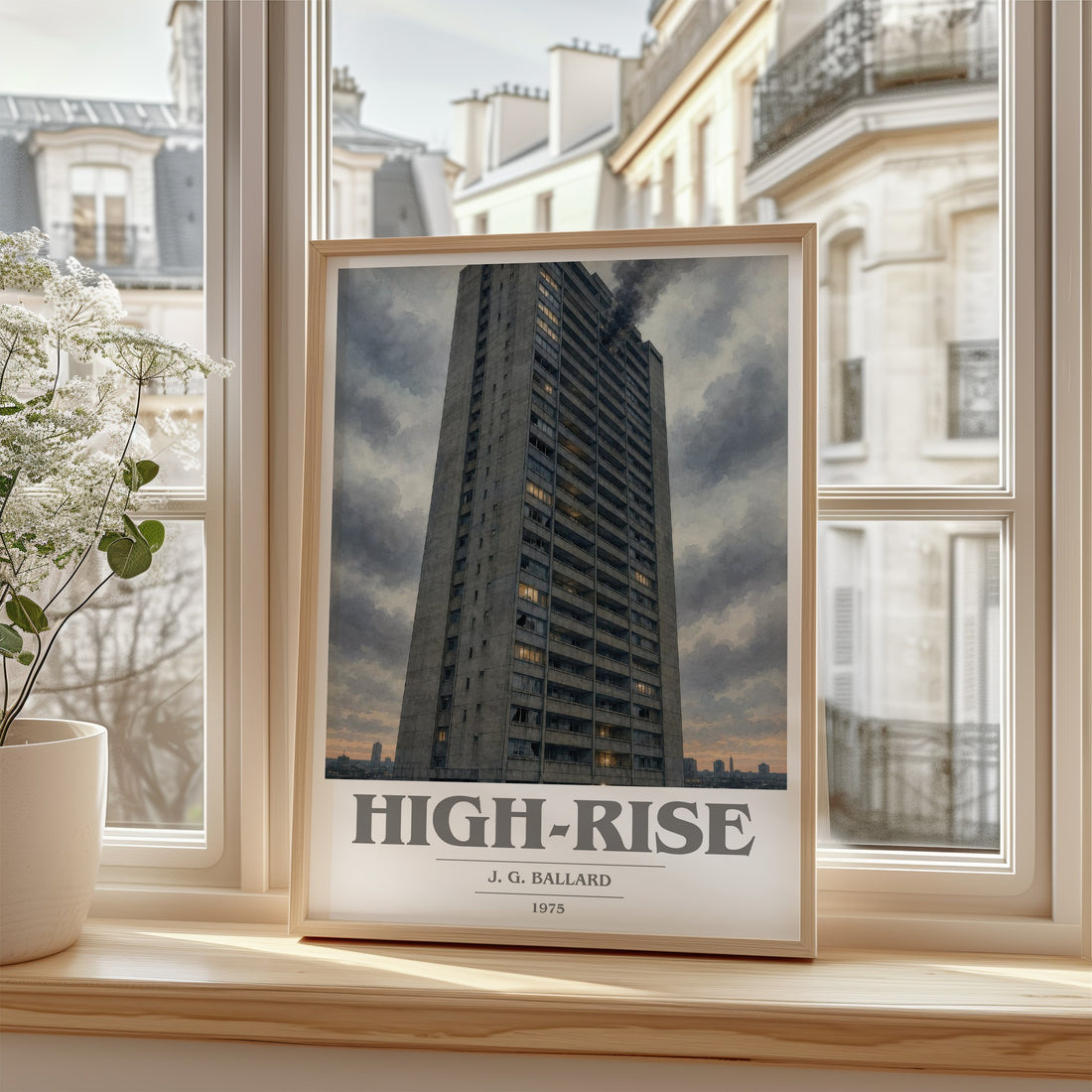 High-Rise book cover poster colour and style options – J. G. Ballard book art