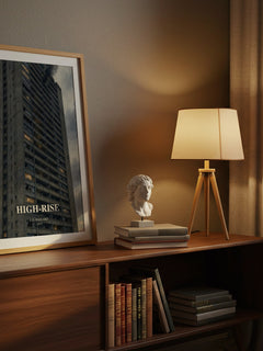 High-Rise watercolour print on bookshelf – J. G. Ballard fan gift