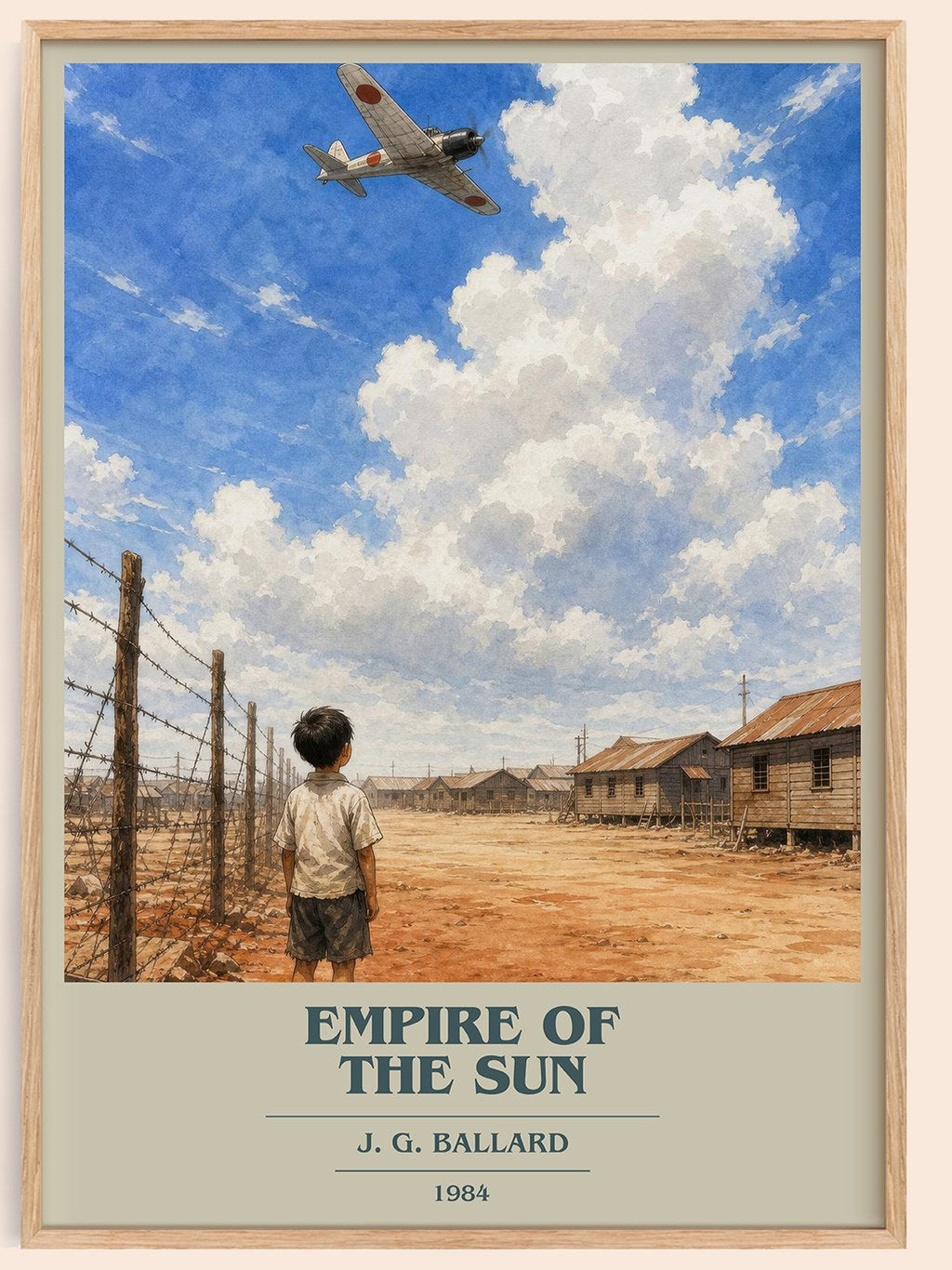 Empire of the Sun book cover book poster by J. G. Ballard – framed literary art print