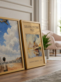 Empire of the Sun watercolour print framed by window – literary home decor