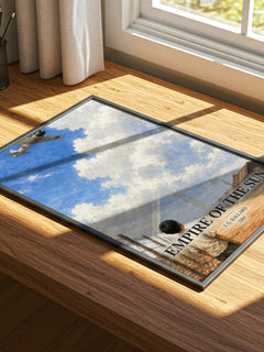 Empire of the Sun watercolour book poster framed on wall – historical fiction wall art